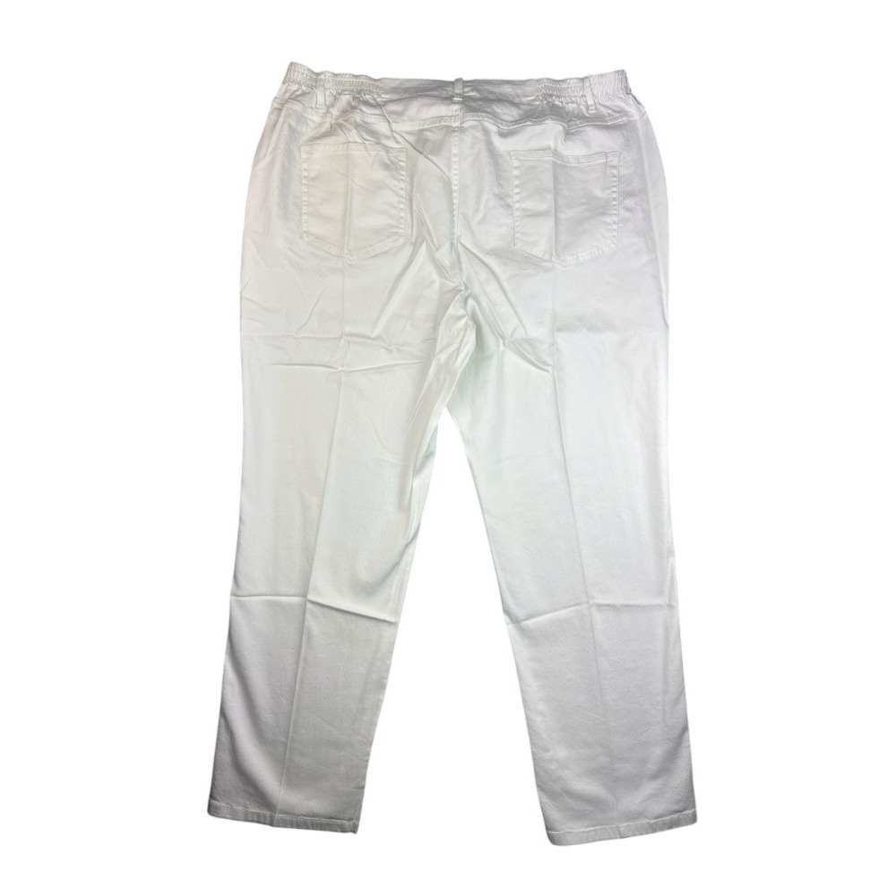 Norm Thompson Women's White Straight Leg Pants Sz 20W New Hidden‎ Elastic Waist - Picture 9 of 9